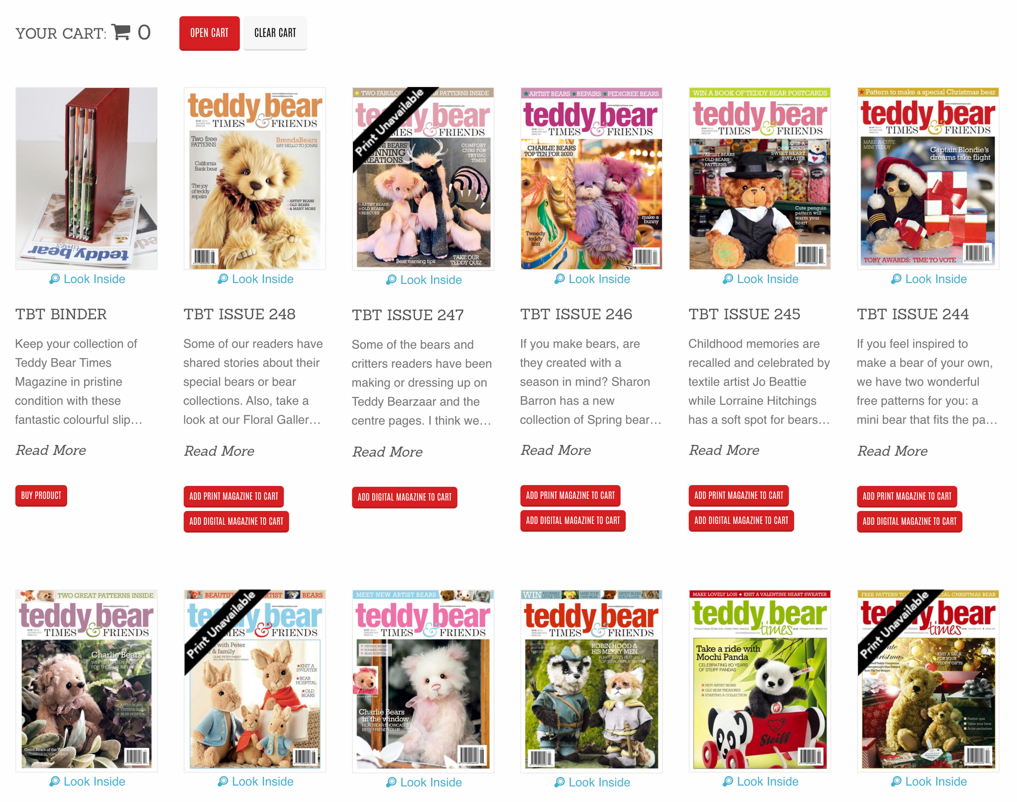 Back issues in print or digital format